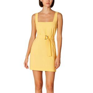 Amanda Uprichard Palmer Mini Dress Women’s Size Small Yellow Belted‎ Sleeveless
